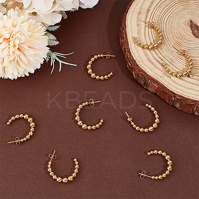 4Pairs 304 Stainless Steel Stud Earring EJEW-BBC0001-45-1