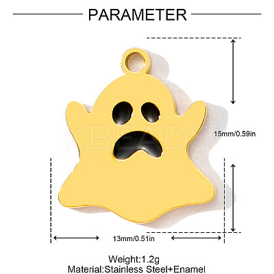 304 Stainless Steel Enamel Pendants STAS-OY001-80G-1