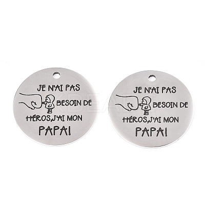 Non-Tarnish 201 Stainless Steel Pendants STAS-T064-38P-13-1