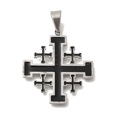 304 Stainless Steel Enamel Pendants STAS-C105-10P-1