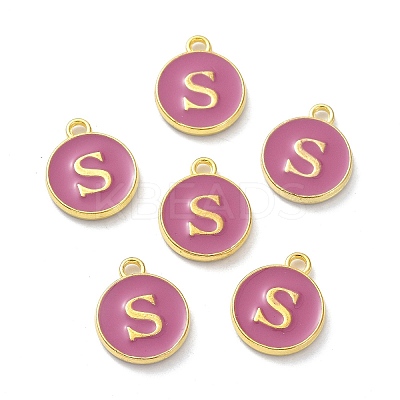 Golden Plated Alloy Enamel Charms ENAM-XCP0001-13S-1