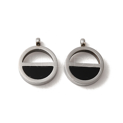 304 Stainless Steel Enamel Charms STAS-L022-334P-1