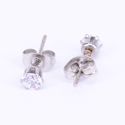Stainless Steel Stud Earrings EJEW-WH0005-01P-B-1