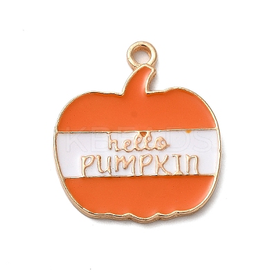 Thanksgiving Day Golden Tone Alloy Enamel Pendants ENAM-M002-02F-G-1