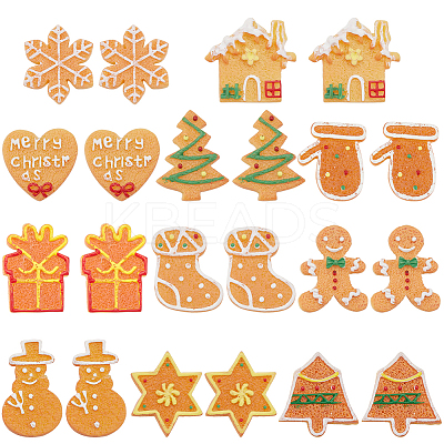 66pcs 11 styles Christmas Theme Resin Decoden Cabochons RESI-SC0005-59-1