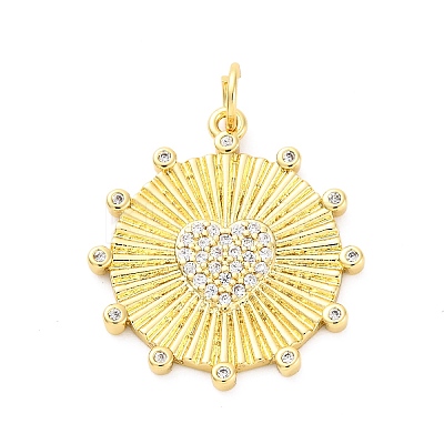 Brass Micro Pave Cubic Zirconia Pendants KK-D325-61G-02-1