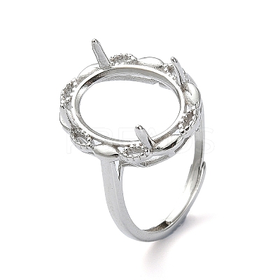 Adjustable 925 Sterling Silver 4 Prongs Ring Settings STER-K179-09P-1