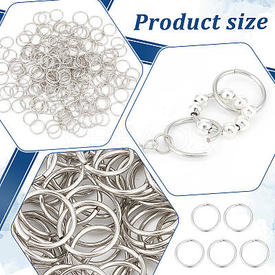 200Pcs 304 Stainless Steel Open Jump Rings STAS-UN0057-96-1