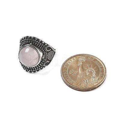 Natural Rose Quartz Adjustable Rings RJEW-I108-03AS-15-1