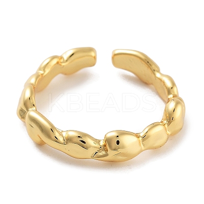 Rack Plating Brass Open Cuff Rings for Women RJEW-Z059-20G-1