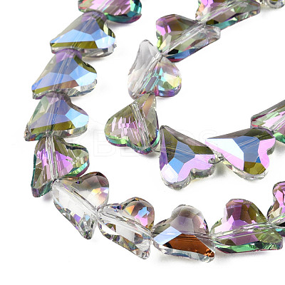 Electroplate Transparent Glass Beads Strands EGLA-N002-44-07-1