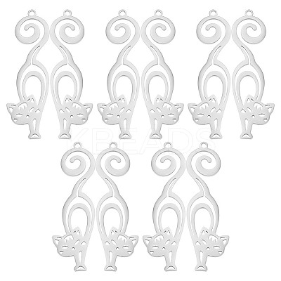 10Pcs 201 Stainless Steel Pendants STAS-UN0060-25-1