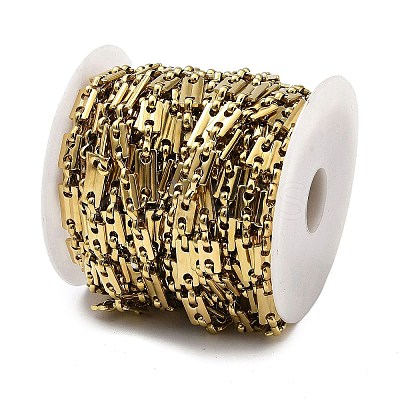 Ion Plating(IP) 304 Stainless Steel Rectangle Link Chains CHS-G039-09G-1