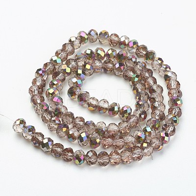 Electroplate Transparent Glass Beads Strands EGLA-A034-T4mm-R06-1