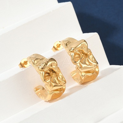 Ion Plating(IP) 304 Stainless Steel Twist Stud Earrings EJEW-K244-36G-1