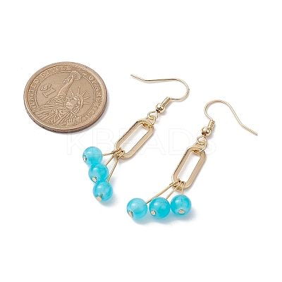 Imitation Jade Glass Dangle Earrings EJEW-JE05924-02-1