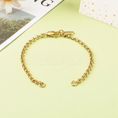 Handmade 304 Stainless Steel Rolo Chain Bracelets Making Accessories AJEW-JB01026-03-1