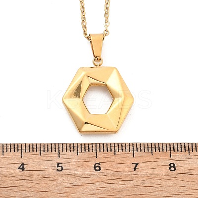 304 Stainless Steel Geometric Pendant Necklaces for Women NJEW-S439-04B-G-1