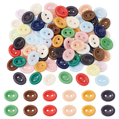 80Pcs 2-Hole Porcelain Buttons PORC-PJ0001-02F-1