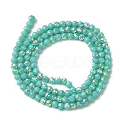 Electroplated Glass Beads Strands EGLA-P055-01B-01-1