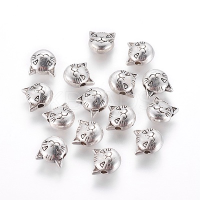 Tibetan Style Alloy Kitten Beads TIBEP-GC178-AS-NR-1