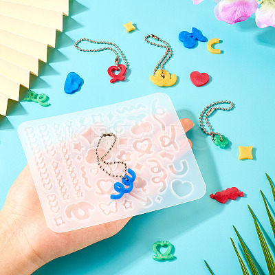 DIY Heart Pendant Silicone Molds & Iron Pendant Making Kits DIY-TA0011-01-1
