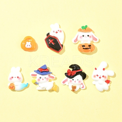 7Pcs 7 Styles Halloween Opaque Resin Decoden Cabochons CRES-FS0001-68-1