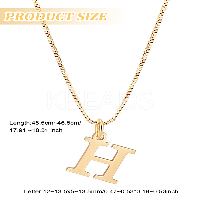 1pc 304 Stainless Steel Letter Pendant Necklaces NJEW-LP0001-38H-G-1