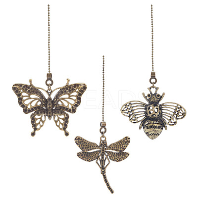 Insect Theme Tibetan Style Alloy Ceiling Fan Pull Chain Extenders PALLOY-AB00218-1