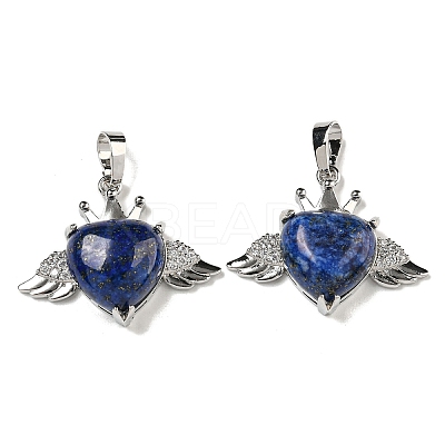 Dyed Natural Lapis Lazuli with Clear Cubic Zirconia Pendants G-G133-02P-20-1