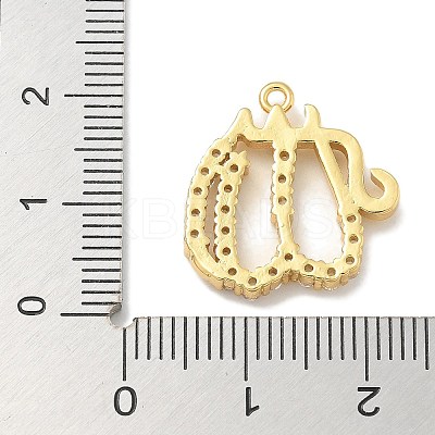 Rack Plating Brass Micro Pave Cubic Zirconia Pendants KK-L224-053G-1