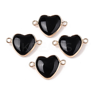Natural Obsidian Love Heart Pendants G-T138-205D-G-1