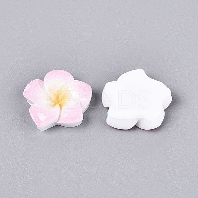 Plumeria Flower Opaque Resin Cabochons CRES-T025-30C-02-1