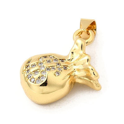 Brass Micro Pave Cubic Zirconia Pendants KK-I360-050G-1
