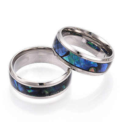 201 Stainless Steel Wide Band Finger Rings RJEW-T005-11-07-1