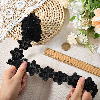2 Yards Flower Polyester Lace Trim OCOR-CY0002-69B-1