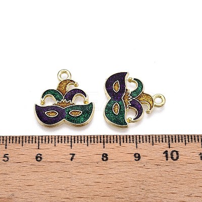 Carnival/Mardi Gras Theme Alloy Enamel & Glitter Powder Pendants ENAM-T020-53J-RS-1
