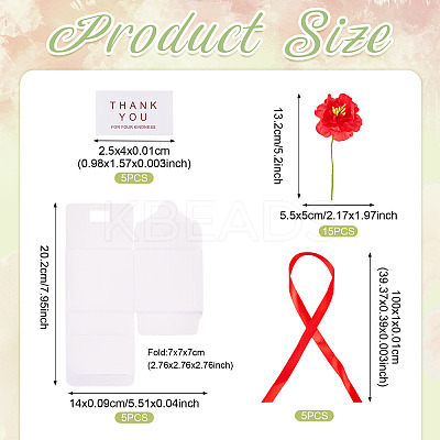 Clear PVC Candy Gift Packaging Boxes with Ribbon & Artificial Flower CON-TAC0001-20C-1