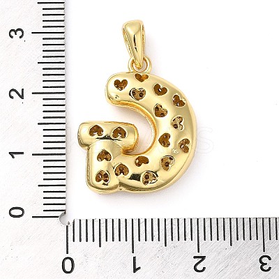 Brass Micro Pave Cubic Zirconia Pendants KK-E061-03G-07-1