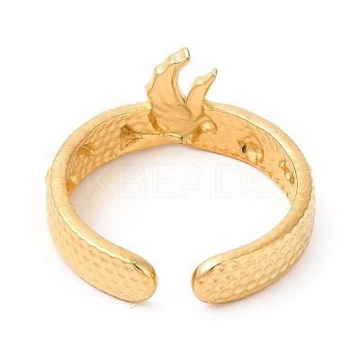 Ion Plating(IP) 201 Stainless Steel Open Cuff Ring RJEW-E063-42G-1