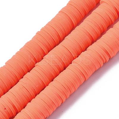 Flat Round Handmade Polymer Clay Beads CLAY-R067-10mm-12-1