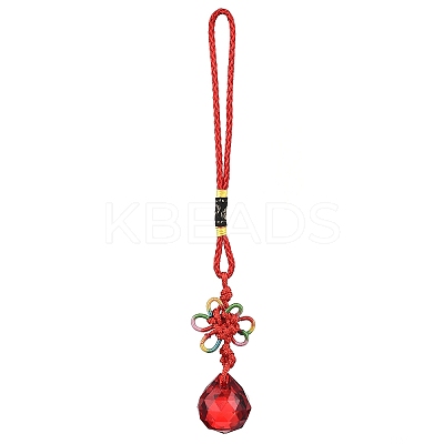 Glass Round Ball Hanging Ornaments HJEW-Z006-01F-1