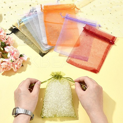 Organza Bags Jewellery Storage Pouches Wedding Favour Party Mesh Drawstring Gift OP-FS0001-04C-1