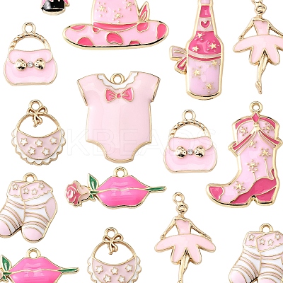 20Pcs 10 Styles Rack Plating Alloy Enamel Pendants ENAM-FS0002-74-1