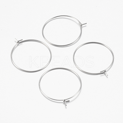 316 Surgical Stainless Steel Hoop Earrings Findings STAS-F149-32P-C-1