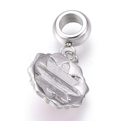 304 Stainless Steel European Dangle Charms STAS-O097-43P-1