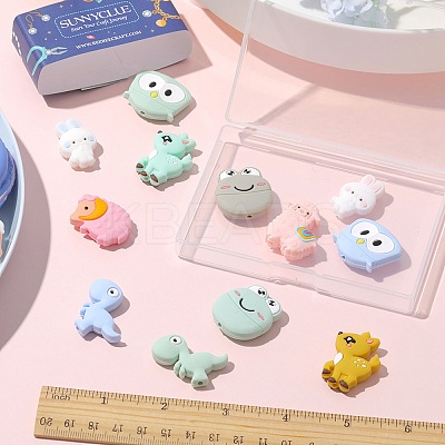 14Pcs 14 Style Food Grade Eco-Friendly Silicone Focal Beads SIL-SC0001-19-1