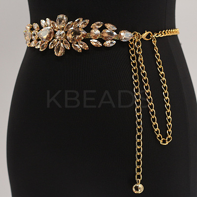 Flower Alloy Crystal Rhinestone Waist Belly Chains for Women FS-WGA1C1B-01-1