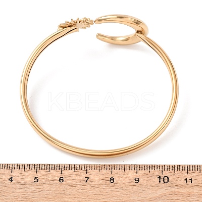 304 Stainless Steel Cuff Bangles for Women BJEW-Z157-01G-02-1