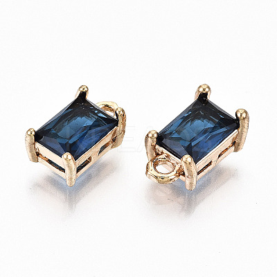 Brass Glass Rhinestone Pendants LS-X-GLAA-S179-21A-RS-1